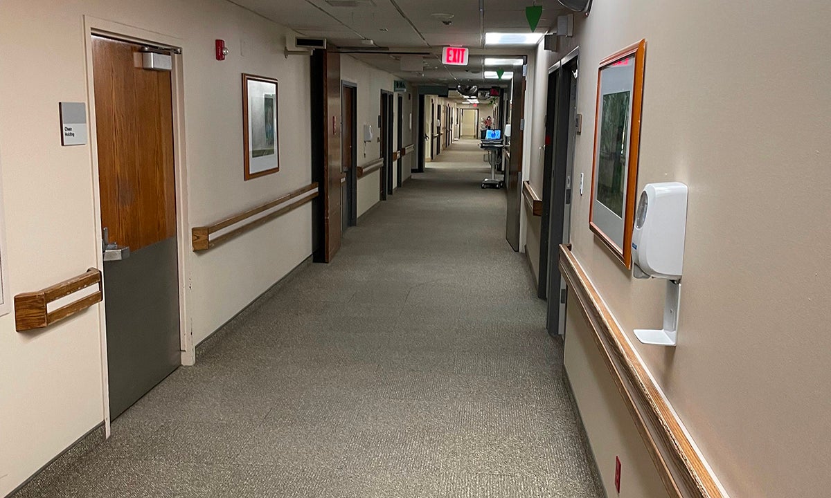 Pre-renovation corridor