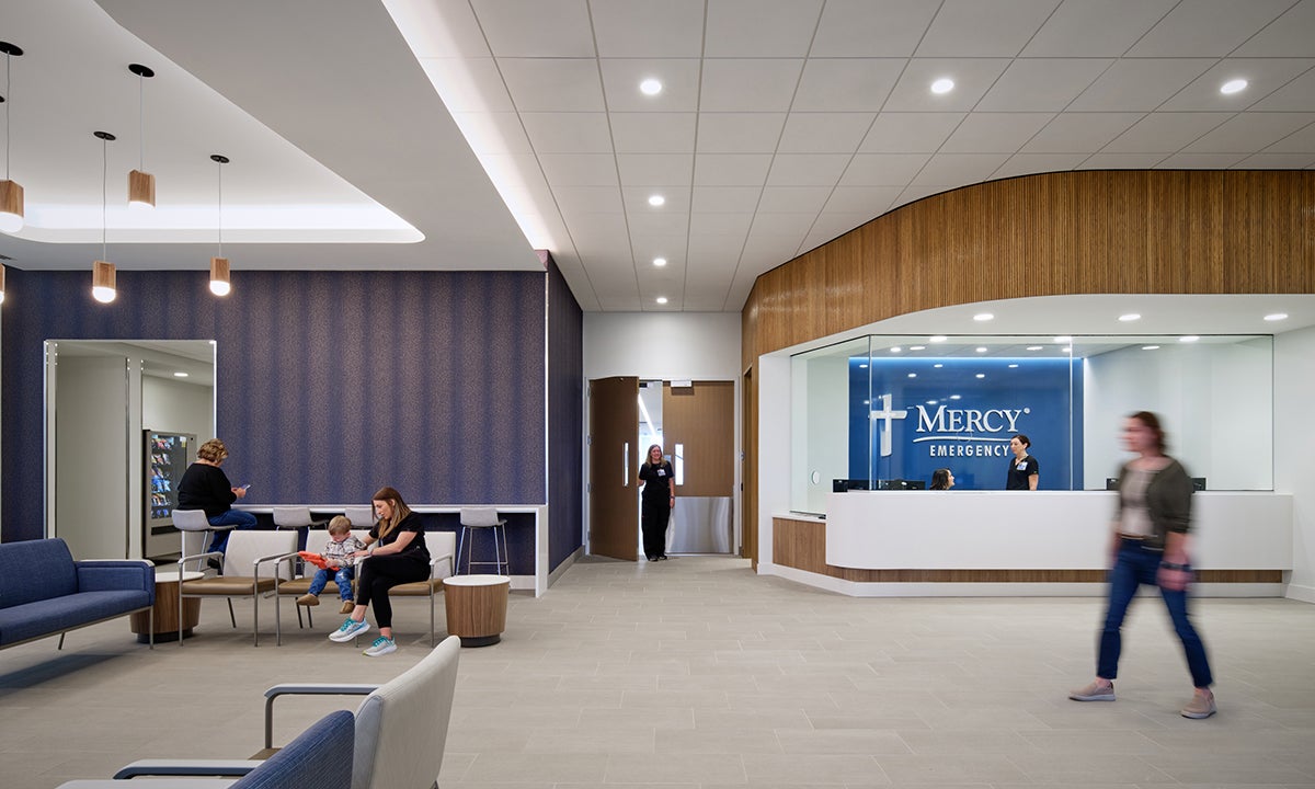 Main lobby and waiting room, emergency department reception