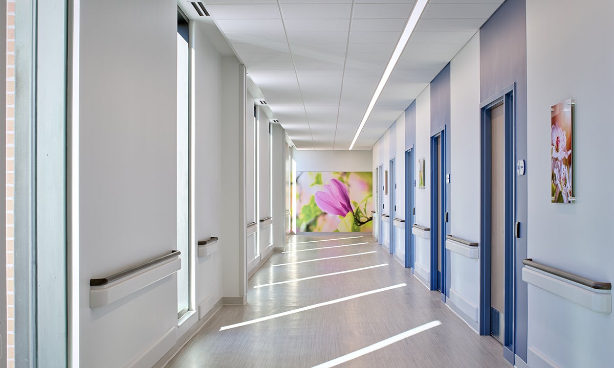 Patient corridor to exam rooms