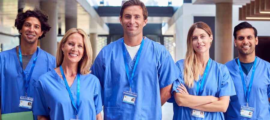 Nurses smiling in a group